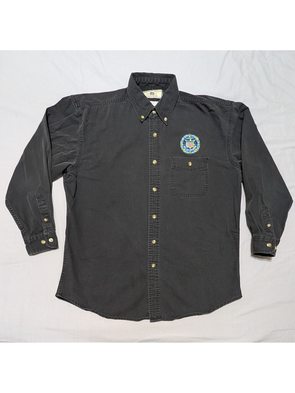 Vintage Lee Authentic Apparel Shirt Mens Large Black Joint Test & Evaluation